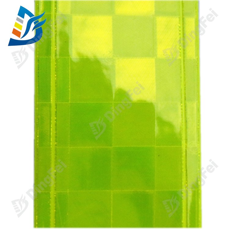 Checkered Fluorescent Yellow Reflective Tape For Clothing - 